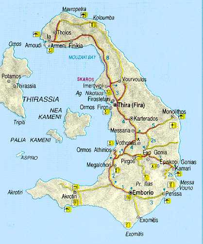 The
                      island of Thera.